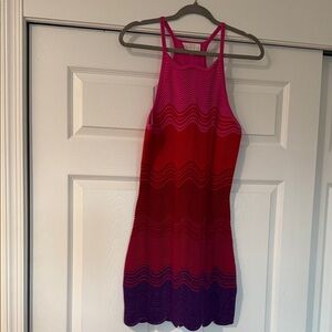 Pink and Red Striped Dress